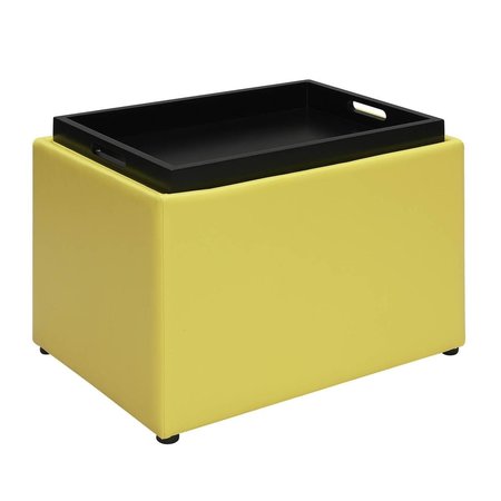 CONVENIENCE CONCEPTS Accent Storage Ottoman, Yellow 143523Y